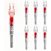 6 Pack X Lighted Arrow Nocks LED Archery Nocks for .204" 5.2mm Shafts | Auto-Illuminated LED with ON/OFF Switch, High Visibility, Impact Resistant for Low Light Hunting &amp; Target Practice