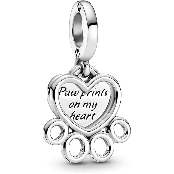 Amazon.com: PANDORA Hearts & Paw Print Dangle Charm - Compatible