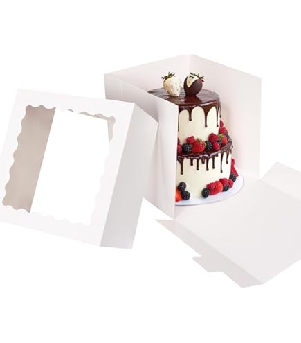 Lot De 4 Boîtes à Gâteau Carrées En Plastique Acrylique Transparent Avec Couvercle Boite De Rangement Pour Gateaux Collations Aliments Et Boulangerie 4