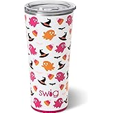 Swig Life 22oz Insulated Tumbler, Travel Coffee Tumbler with Lid, Cup Holder Friendly Travel Coffee Mug, Stainless Steel (Hey Boo)