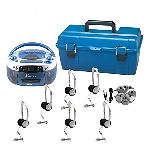 HamiltonBuhl AudioStar Optima - 6 Station Listening Center with USB, CD, Cassette and Radio Boombox - Thumbnail 5
