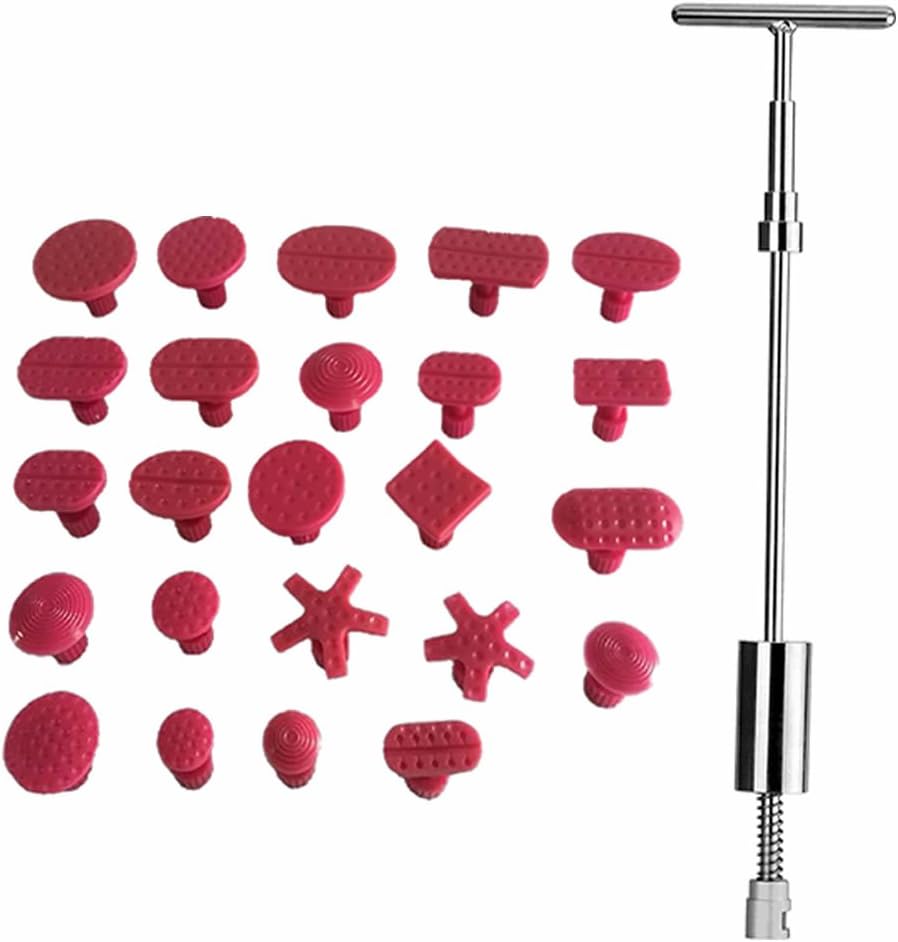 Weylon PDR Tool Set Dent Puller Removal Slide Hammer Tool For Auto Paintless Dent Repair w/ 24 Glue Tabs For Car Body Repair Tool