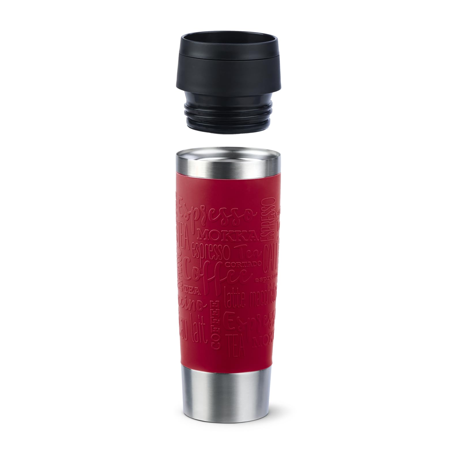 Emsa N20222 Travel Mug Classic Isolierbecher 0,5 Liter, neuer Komfort-Schraubverschluss, Edelstahl, 6h heiß und 12h kalt, 100% dicht, spülmaschinenfest, 360°-Trinköffnung, Dunkelrot 6