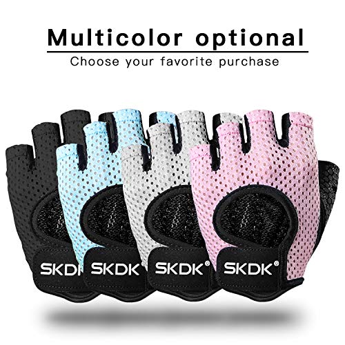 Fingerless Gloves Breathable Workout Exercise Gloves Fitness Gloves Mitten , Shock-absorbing Foam Pad Palm,Man/Women Gym Gloves for Fitness,Bodybuilding,Cycling Crossfit Exercise Gloves (Black, M)