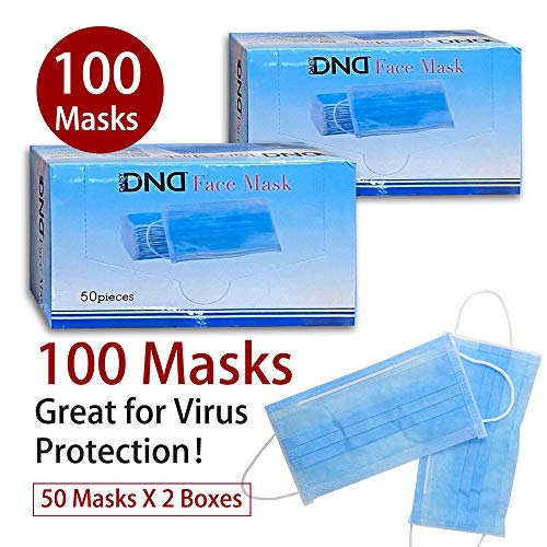 Professional Medical Disposable Earloop Face Masks for Dust, Germ Protection and Personal Health (100 Masks, Blue)