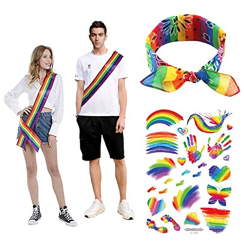 Pride Outfit Set Mit Regenbogen Sonnenbrille & Trageband - Bunte Accessoires Für Festivals