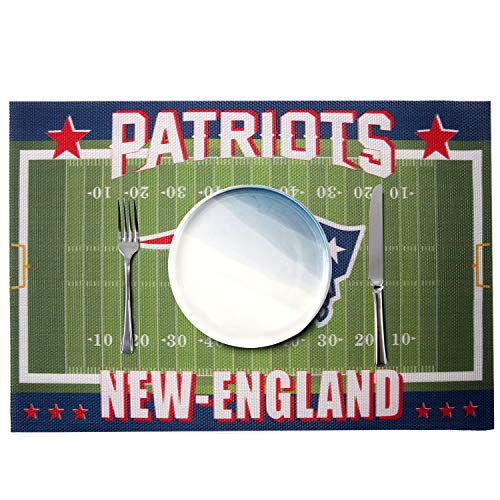 image for MT-Sports Football Team Logo 4 Pcs PVC Placemats Mats Pads Coasters He