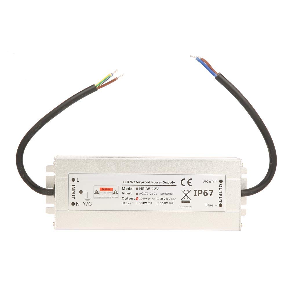 12V/24V 200W LED Light Strip Power Supply IP67 Waterproof LED Driver