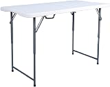 Oypla Heavy Duty Folding Catering Garden Trestle Table 4ft White view 1