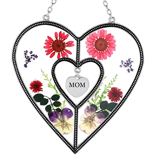 KY&BOSAM Heart Suncatchers Mom Gift Ornament Stained Glass Sun Catcher
