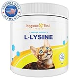Lysine for Cats - Best L-lysine Powder Supplement - Human Grade All Natural Immune System Support - Helps Maintain Eye & Respiratory Health - 900mg Per Serving - 8oz - Made in The USA