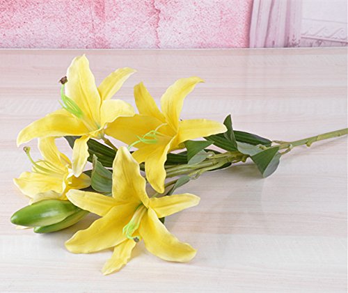 Jiale3536 Fleurs Artificielles Lily Bouquet Salon