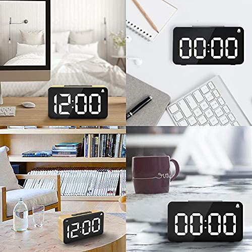LEERON Alarm Clock Digital Alarm Clocks for Bedrooms Heavy Sleepers LED