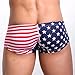 Voberry Men's Sexy Stripe Boxer Briefs Cotton Underwear Shorts Soft Underpants (XL, Red)