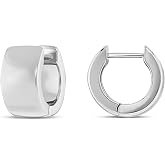 Amazon Essentials 15mm Polished Flat Huggie Hoop Earring