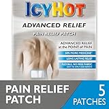Icy Hot Advanced Relief Pain Relief Patches, 5 Count, Temporarily Relives Minor Pain Associated with Arthritis, Simple Backache, Muscle Strains, Sprains, Bruises, and Cramps
