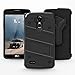 Zizo Bolt Series Compatible with LG Stylo 3 Case Military Grade Drop Tested with Tempered Glass Screen Protector, Holster, Kickstand Black