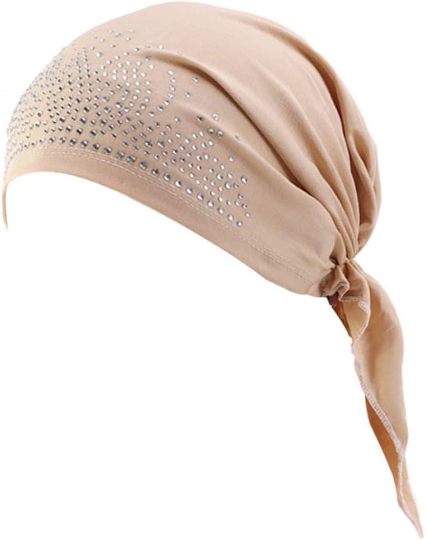 Qhome Womens Rhinestone Head Scarf Head Wrap Chemo Cap