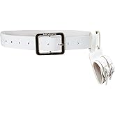 DYNSO Adult Anime Belt Sword Holder Adjustable Buckle Holster PU Halloween Cosplay Prop White with Knife Cover