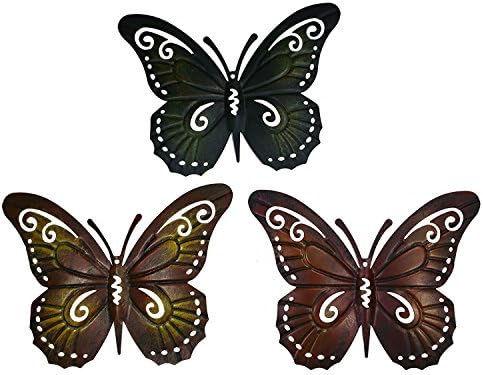 Metal decoration “butterfly” set of 3