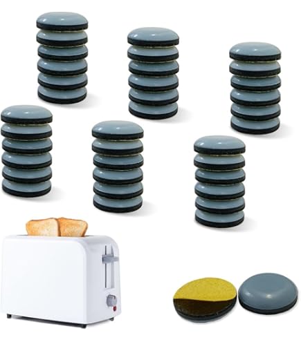Furniture Gliders 40-Pack – Self-Adhesive Teflon Sliders, 0.79 Inch Round, Wear-Resistant, For Chairs, Tables, Cabinets, Sofas, No Noise, Protect Floors