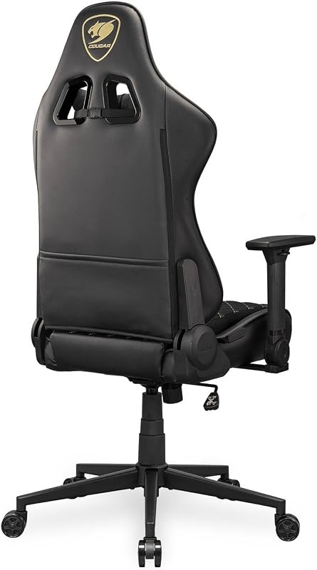 Armor One V2 Gold F - Cadeira de jogos, superfície em tecido trançado, apoios de braço dobráveis 4D, reclinação a 155°, ajuste da altura do elevador do pistão, suporte de peso até 120 kg,