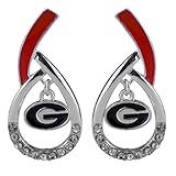 Georgia Bulldogs Tear Drop Stud Earrings