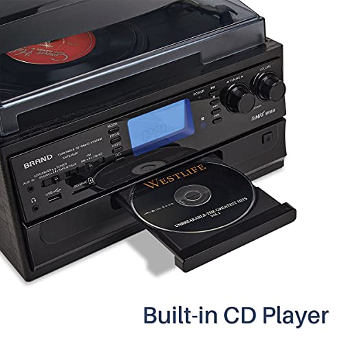 ORCC 10in1 Bluetooth Turntable Record Player with Builtin Speaker