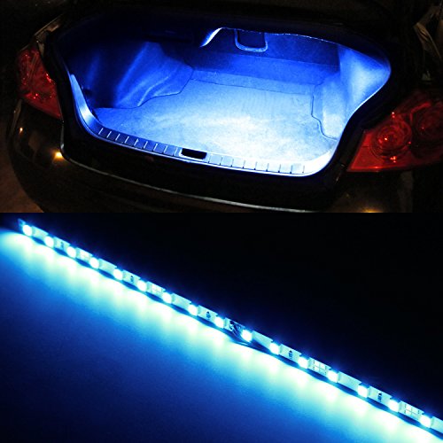iJDMTOY (1) 18-SMD-5050 LED Strip Light For Car Trunk Cargo Area or Interior Illumination, Ultra Blue