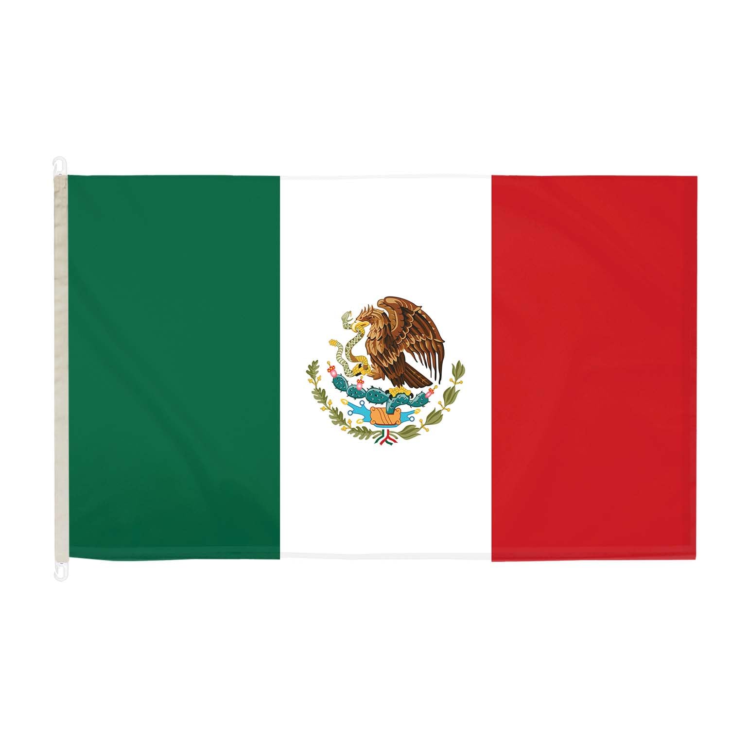 DuraFlag Mexico 5ft x 3ft with Clips/Hooks - Premium Quality 5x3 Mexican Flags