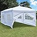 NSdirect 10 x 20 ft Pop Up Outdoor Canopy Tent,Heavy Duty Easy Portable Wedding Party Tent Carrying Bag Adjustable Folding Gazebo Pavilion Patio Shelter with 6 Removable Side Walls Tent,White