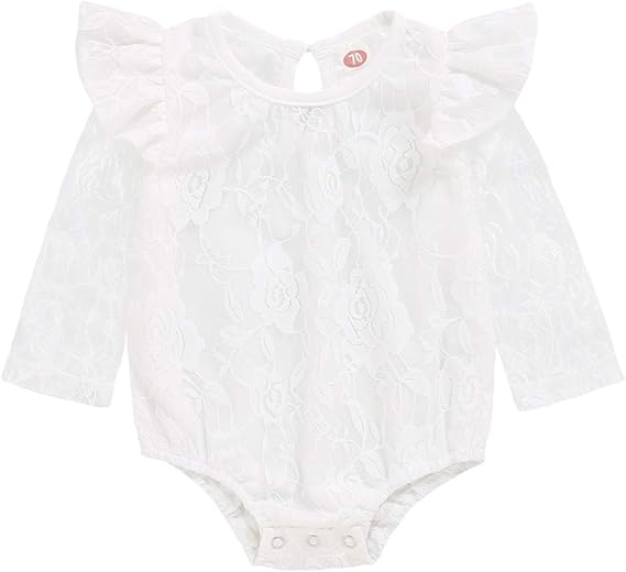 white newborn romper