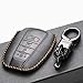 Vitodeco Genuine Leather Smart Key Fob Case Cover Protector - Compatible with Toyota Rav4, Camry, Prius, Highlander, CH-R, Avalon, Toyota 86, Mirai (2016 - 2024 Models) - 4 Buttons, Black