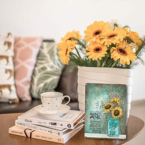 Sunflower tin wall sign decor, 12 inches, priced at $9.59 as of Aug 09, 2023.