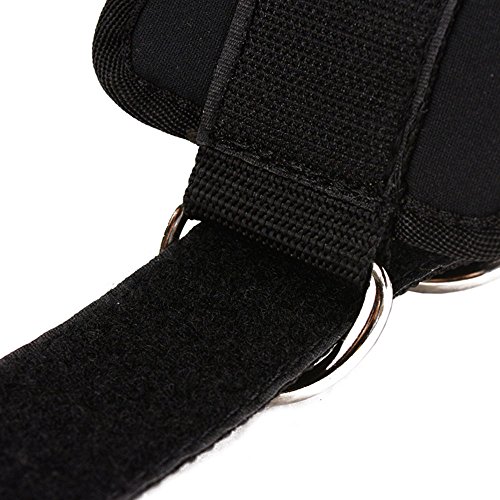 gelvs Black Exercise Ankle Straps for Gym Cable Machine Neoprene 2 D rings Ankle Leg Cuff Tone Glute Abs Thigh Tight Workout (Single) - Thumbnail 5