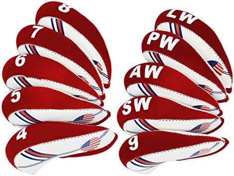 Golf Club Headcovers Wedge Iron Protective Head Cover with Golf White & Blue US Flag Neoprene