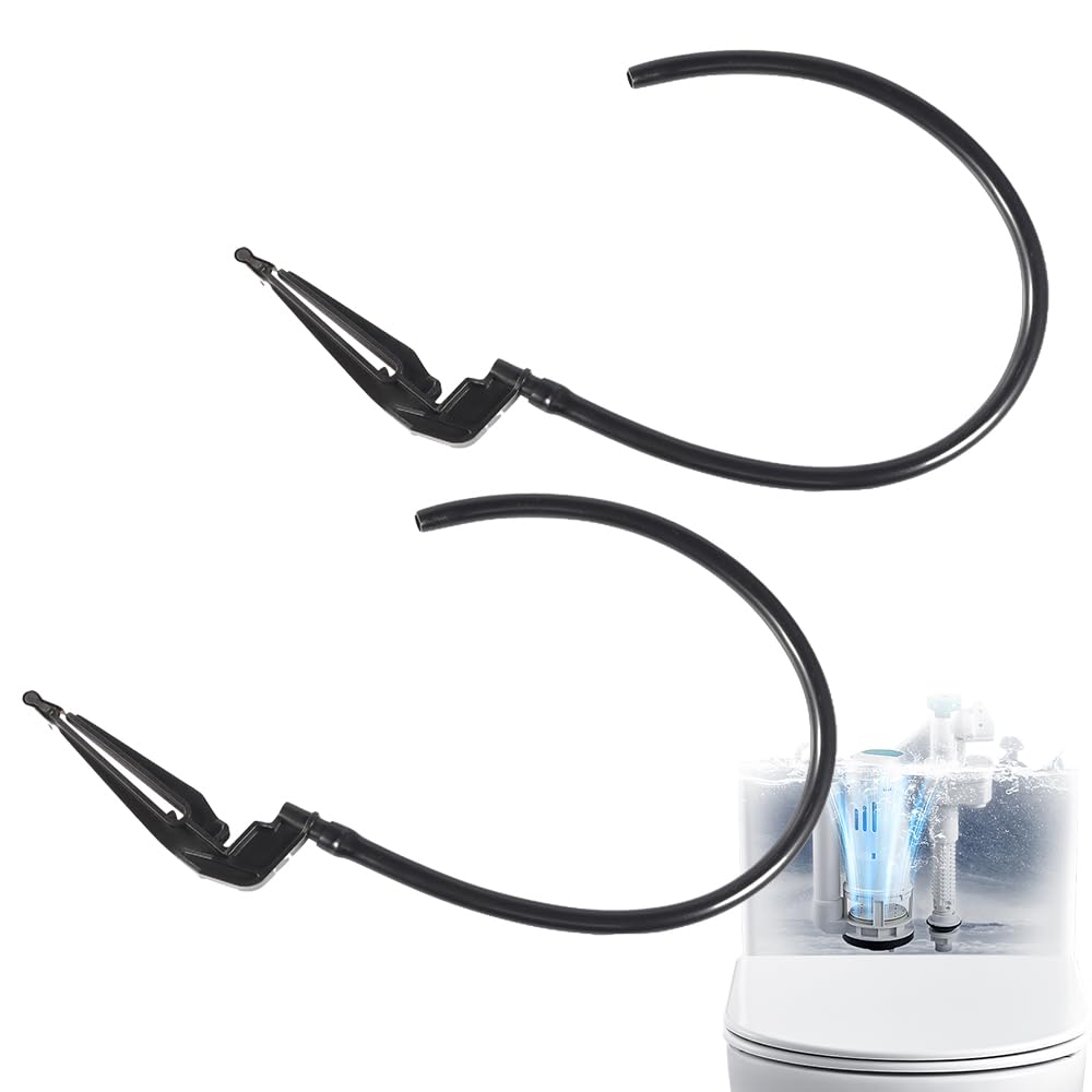 Photo 1 of 2 Pack Toilet Refill Tube and Clip Replacement, Compatible with 218, 400A, 200A, 100, 200 and Most Other Valves, Toilet Repair Kit Inside Tank, Plastic and Rubber, Black