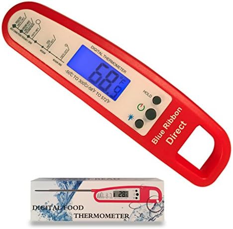 Red Instant Read Thermometer with Backlight for Meat BBQ Cooking for Food,Kitchen