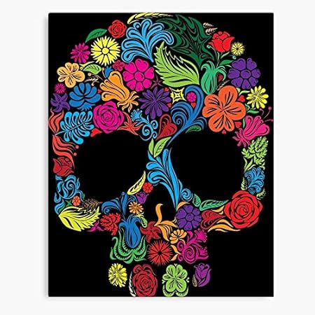 Amazon.com: The Dead Day Skull Floral Colourful of I Fsgrwanda- Trendy