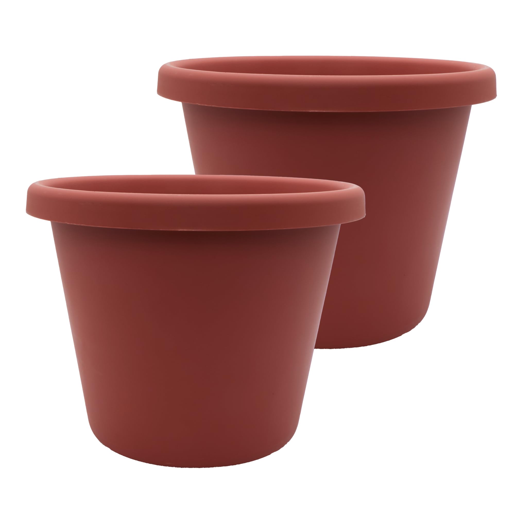 The HC Companies Classic Round Plastic Plant Pot w/Rolled Rim - Lightweight & UV Resistant Flower Pot for Herbs & More - Outdoor & Indoor Plant Pots w/Drainage (20 inch Clay, Pack of 2) Image The HC Companies Classic Round Plastic Plant Pot w/Rolled Rim - Lightweight & UV Resistant Flower Pot for Herbs & More - Outdoor & Indoor Plant Pots w/Drainage (20 inch Clay, Pack of 2) Image