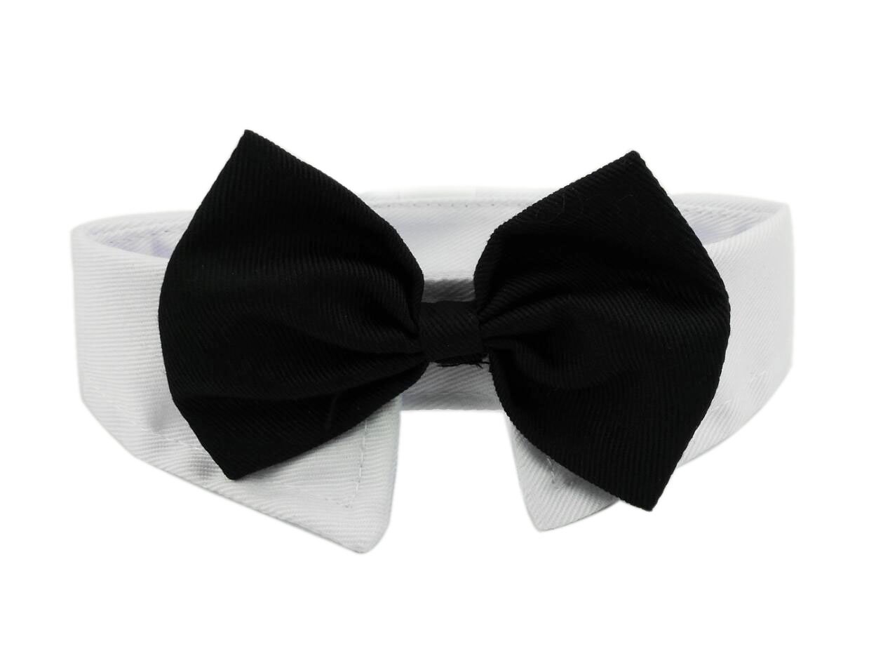 Diyafas 2 x Pet Dog Cat Formal Necktie Puppy Kitten Cotton Collar Adjustable Bow Tie Bowknot for Wedding Party