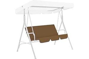 Swing Cushions 3 Seater Replacement Waterproof Oxford Fabric Seat Pad for Porch Swing, Outdoor Patio Bench, Garden Yard Furni