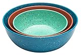 Zak! Designs Confetti Nested Serving Bowls (Set of 3), Durable and BPA-free Melamine, Tropics