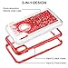 JAKPAK Case for iPhone XR Case Glitter Bling Sparkle for Girls Woman iPhone XR Case Heavy Duty Shockproof Full Body Protective Shell Hard PC Bumper and TPU Back Cover for iPhone XR 10R Red