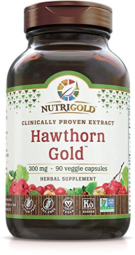 Nutrigold Hawthorn Gold (Clinically-proven extract), 300 mg, 90 veggie capsules.