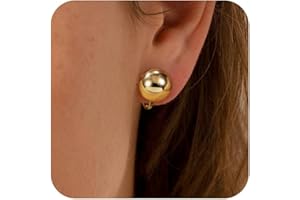 Awinesn Clip on Earrings for Women Gold Ball Earrings 14K Gold Silver Plated Ball Earrings Non Pierced Earrings for Women Jewelry for Her