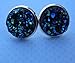 Summerfield Collection Silver-tone Metallic Faux Druzy Stone Stud Earrings 12mm (Blue)