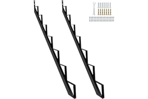 Zwinz Heavy Duty Steel Stair Riser 7 Step, Metal Stair Stringer for Deck Height 58 inches, Stair Step Riser for Porch Step Outside Stairs（2Pack