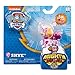 Paw Patrol Mighty Pups Rubble and Skye Figures with Light-up Badge and Paws with Bonus 12 Stickers Sheet Bundle (3 Items)