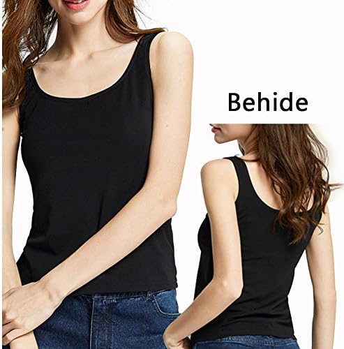 Qileyi Tank Top Women's Base Layer Dry Fit Sleek Smoother Ultrasoft Scoop Neck Comfort Devotion Cami Cotton Curved Hem Sleeveless Racerback (X-Large) (X-Large)